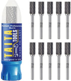 10x SA-3 - 1/4" Shank - Double Cut Tungsten Carbide - For Wood, Hard Metal And Most Materials