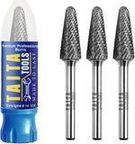 3x SL-4 - 1/4" Shank - Double Cut Tungsten Carbide - For Wood, Hard Metal And Most Materials