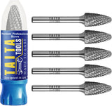 5x SF-3 - 1/4" Shank - Double Cut Tungsten Carbide - For Wood, Hard Metal And Most Materials