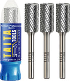 3x SB-5 - 1/4" Shank - Double Cut Tungsten Carbide - For Wood, Hard Metal And Most Materials
