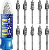 10x SF-5 - 1/4" Shank - Double Cut Tungsten Carbide - For Wood, Hard Metal And Most Materials