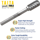 10PC 1/4" Shank - Double Cut Tungsten Carbide Burr Set