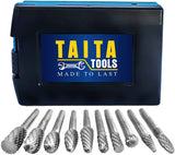 10PC 1/4" Shank - Double Cut Tungsten Carbide Burr Set