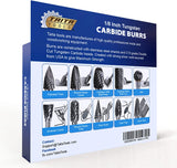 20PC Double And Single Cut Tungsten Carbide Burr Set Approx 1/8"(3mm)Shank -  For Wood, Hard Metal And Most Materials