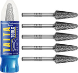 5x SL-4 - 1/4" Shank - Double Cut Tungsten Carbide - For Wood, Hard Metal And Most Materials