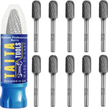 10x SC-5- 1/4" Shank - Double Cut Tungsten Carbide - For Wood, Hard Metal And Most Materials