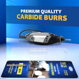 Carbide Burr, 1x Double Cut SE-41-0.118" (3mm) Shank Rotary Tool Cutting Burr -