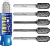 5x SC-5 - 1/4" Shank - Double Cut Tungsten Carbide - For Wood, Hard Metal And Most Materials