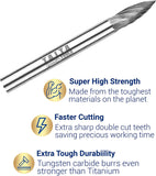 20PC Double And Single Cut Tungsten Carbide Burr Set Approx 1/8"(3mm)Shank -  For Wood, Hard Metal And Most Materials