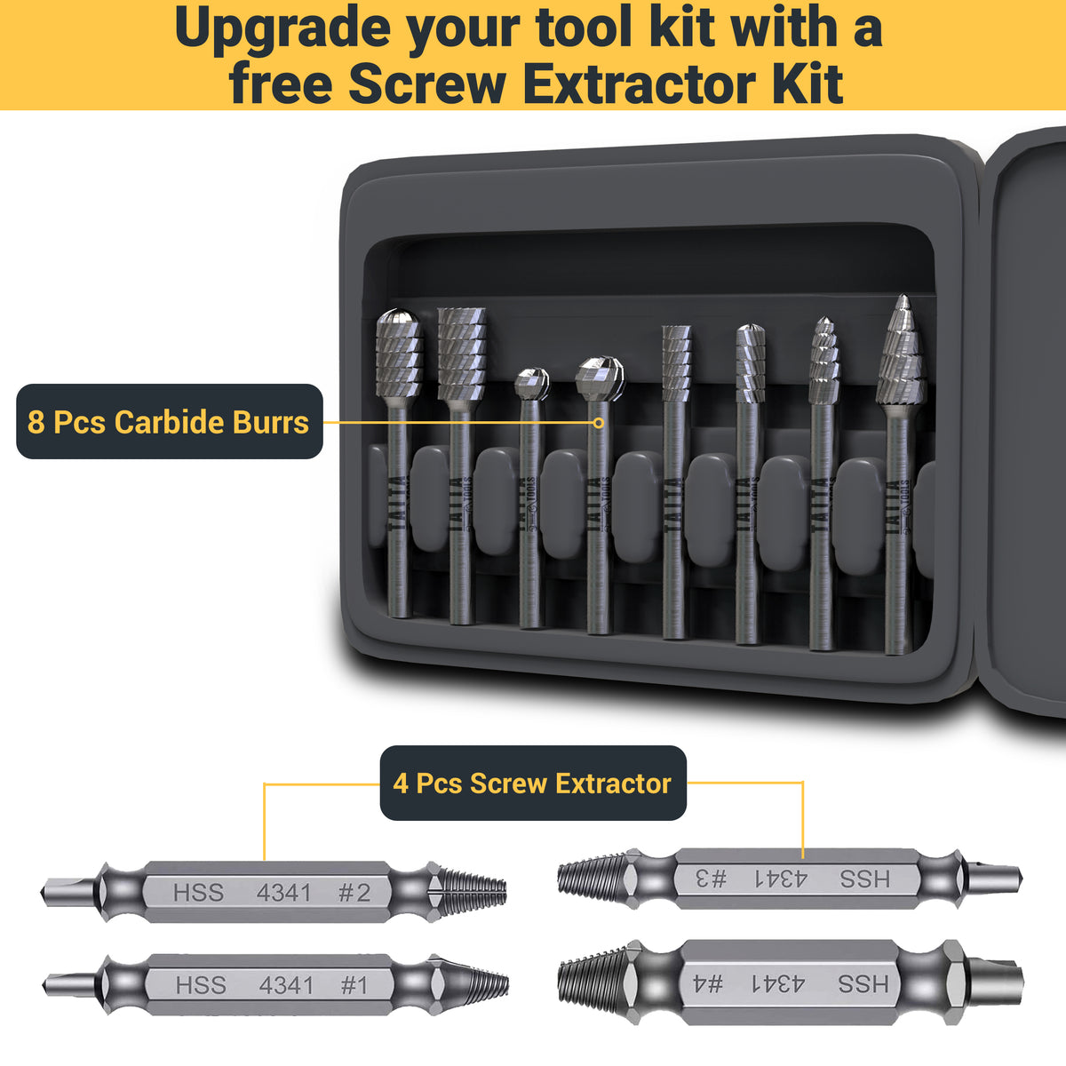 Buy Carbide Burr 1/4 Shank, SL-4 Tungsten Double Cut Rotary Die Grinder Bits - Cutting Burrs For