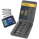 8PC Carbide Burr set 1/4" Shank, Tungsten Double Cut Rotary Die Grinder Bits - Cutting Burrs For Fordom And Die Grinder Accessories - Wood Carving Metal Working - Free Bonus Screw Extractor Set