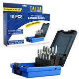 10PC 1/4" Shank - Double Cut Tungsten Carbide Burr Set