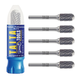 5 X SC-3 - 1/4" Shank - Double Cut Tungsten Carbide - For Wood, Hard Metal And Most Materials