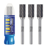 3 X SA-3 - 1/4" Shank - Double Cut Tungsten Carbide - For Wood, Hard Metal And Most Materials