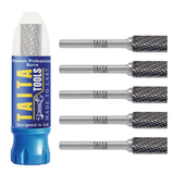 5 X SA-3 - 1/4" Shank - Double Cut Tungsten Carbide - For Wood, Hard Metal And Most Materials