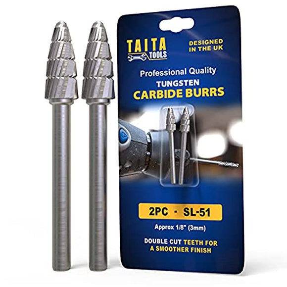 2x Double Cut Carbide Burr - SL-51 Approx 1/8