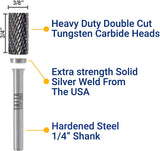 SA-3 - 1/4" Shank - Double Cut Tungsten Carbide - For Wood, Hard Metal And Most Materials